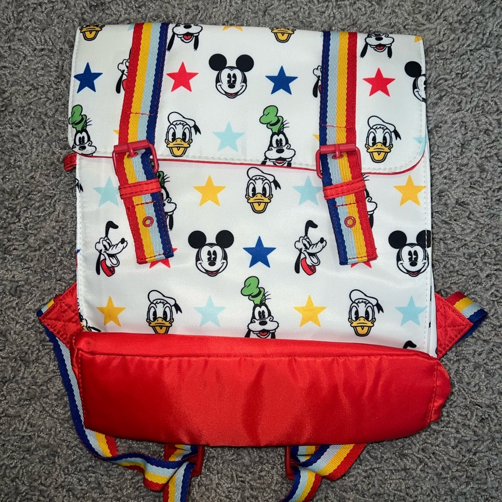 ShopDisney Kids Rainbow Striped Mickey, Donald, Goofy Backpack